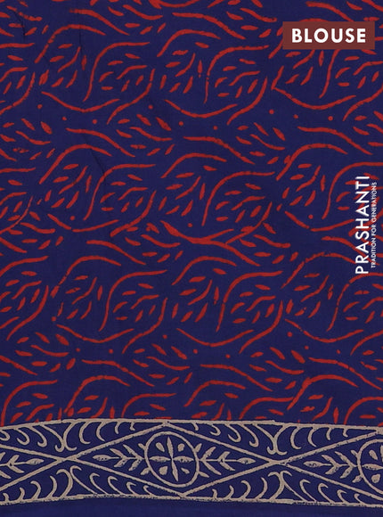 Blue Jaipur Cotton Saree