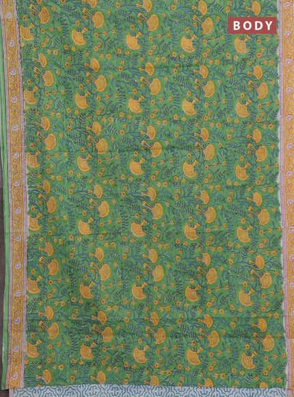 Green Jaipur Cotton Saree