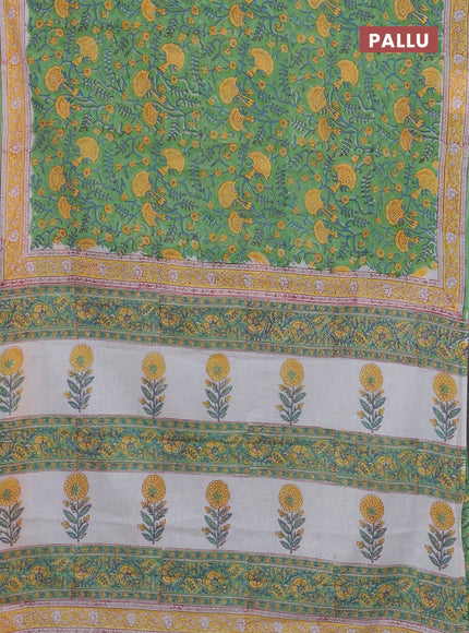 Green Jaipur Cotton Saree