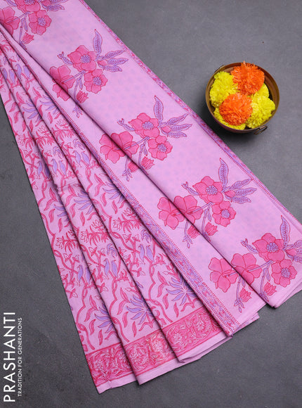 Lotus Pink Jaipur Cotton Saree