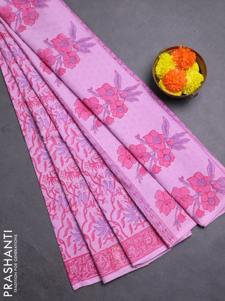 Lotus Pink Jaipur Cotton Saree