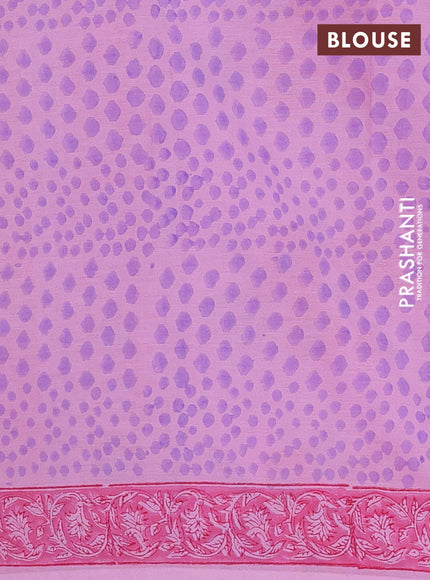 Lotus Pink Jaipur Cotton Saree