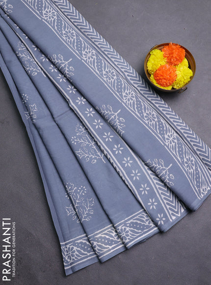 Grey Jaipur Cotton Saree