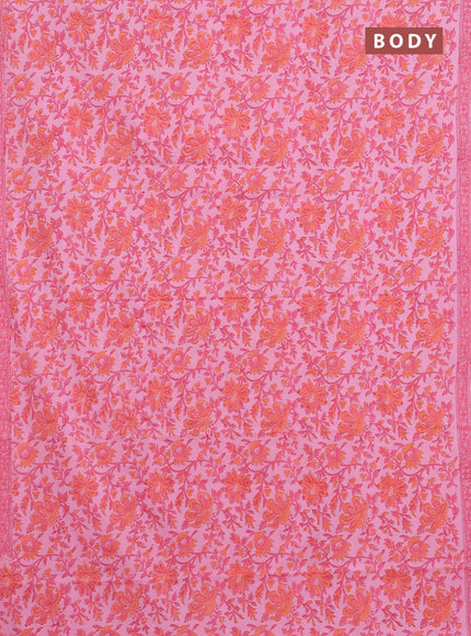 Baby Pink Jaipur Cotton Saree