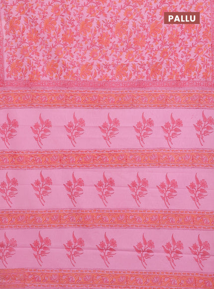 Baby Pink Jaipur Cotton Saree