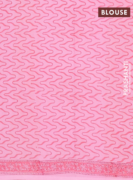 Baby Pink Jaipur Cotton Saree