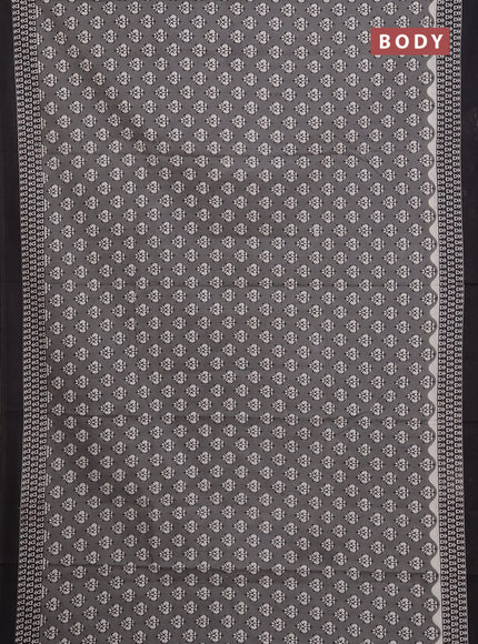 Grey & Black Jaipur Cotton Saree