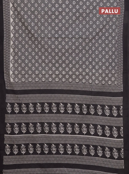 Grey & Black Jaipur Cotton Saree