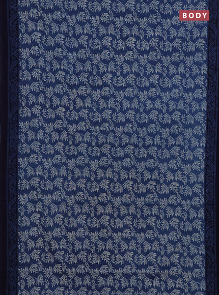 Indigo Blue & Navy Blue Jaipur Cotton Saree