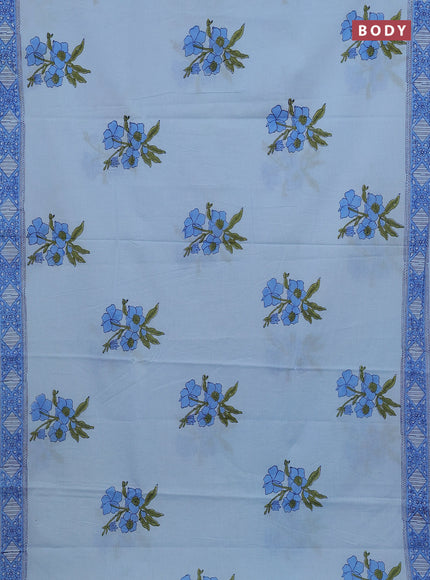 Aque Blue Jaipur Cotton Saree