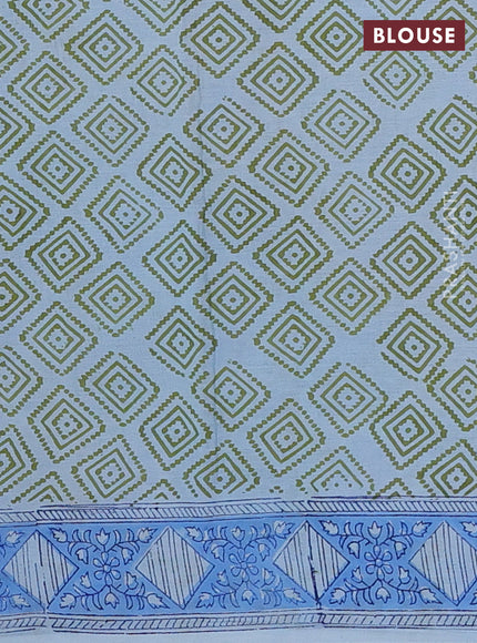 Aque Blue Jaipur Cotton Saree