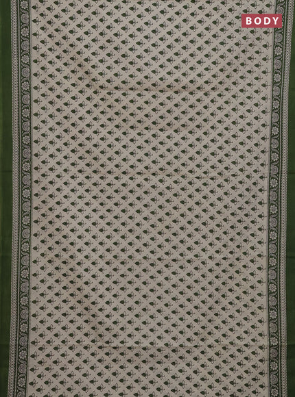 Cream & Green Jaipur Cotton Saree