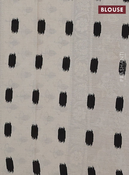 Cream & Brown Jaipur Cotton Saree