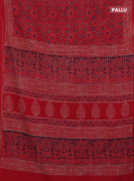Red Jaipur Cotton Saree