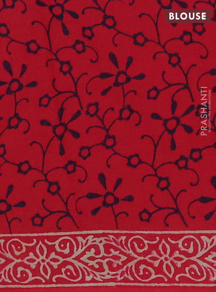 Red Jaipur Cotton Saree