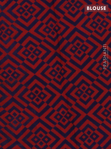 Chikku & Red Jaipur Cotton Saree
