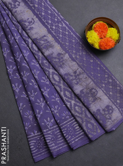 Lavender Jaipur Cotton Saree
