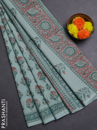 Pastel Green Jaipur Cotton Saree