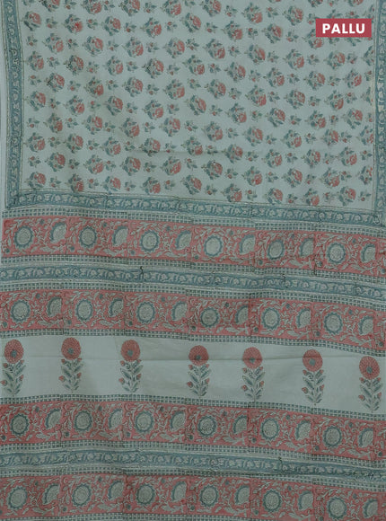 Pastel Green Jaipur Cotton Saree