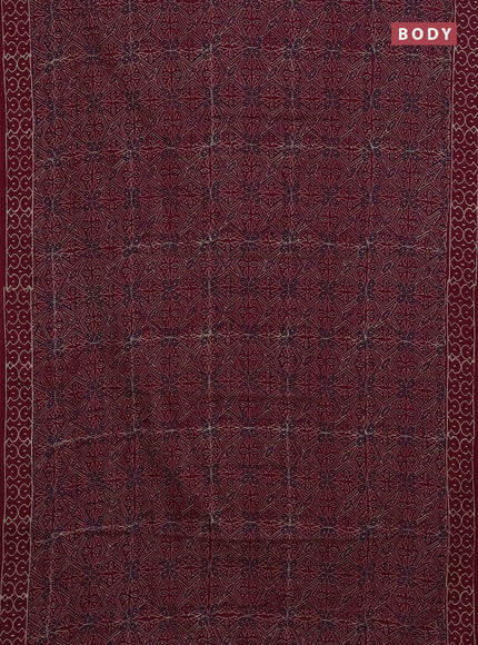 Wine Jaipur Cotton Saree