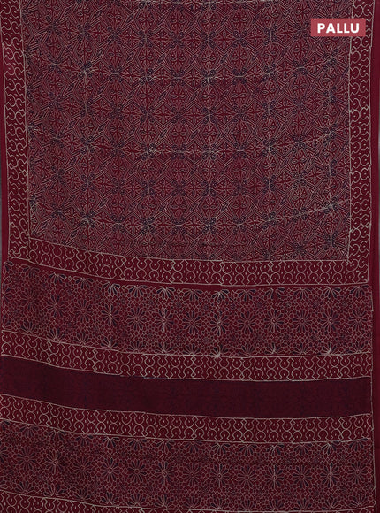 Wine Jaipur Cotton Saree