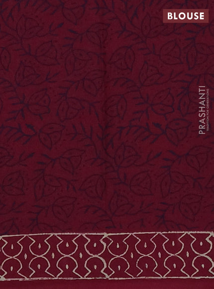 Wine Jaipur Cotton Saree