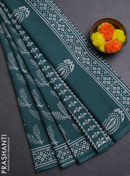 Green Jaipur Cotton Saree