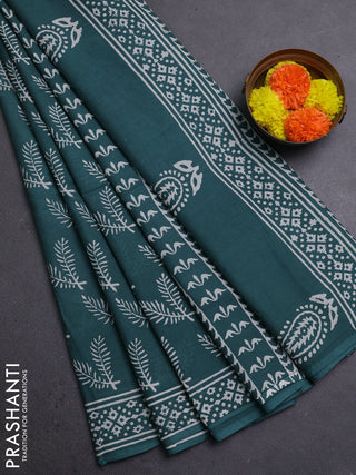 Green Jaipur Cotton Saree