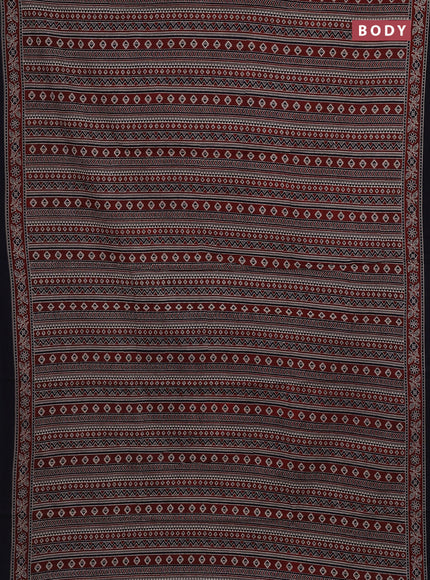 Maroon & Black Jaipur Cotton Saree