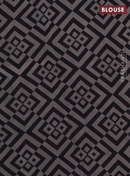 Maroon & Black Jaipur Cotton Saree
