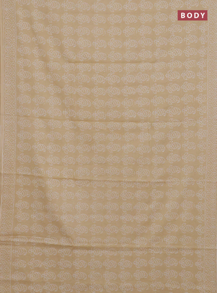 Beige Jaipur Cotton Saree