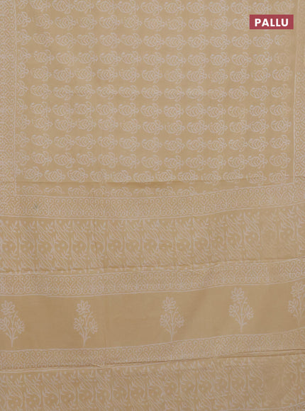 Beige Jaipur Cotton Saree