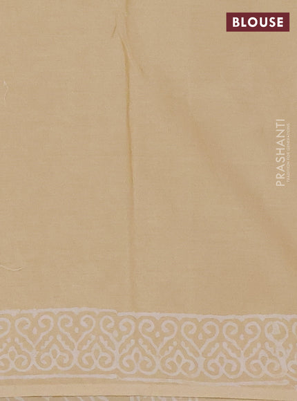 Beige Jaipur Cotton Saree