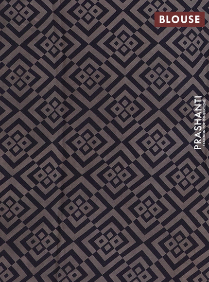 Grey & Navy Blue Jaipur Cotton Saree