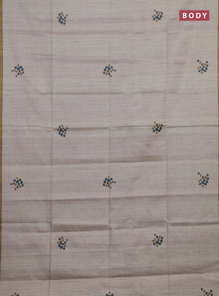 Beige & Mehendi Green Chappa Saree
