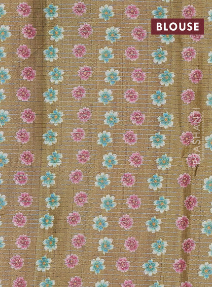 Beige & Mehendi Green Chappa Saree