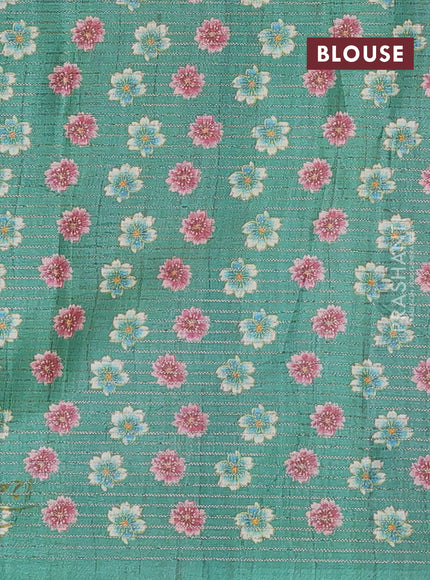 Beige & Green Chappa Saree