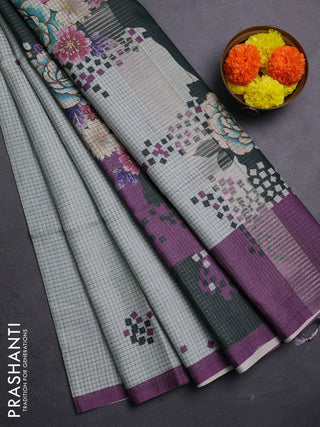 Beige & Lavender Chappa Saree