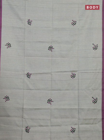 Beige & Lavender Chappa Saree