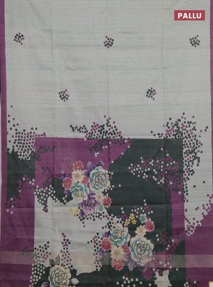 Beige & Lavender Chappa Saree