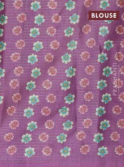 Beige & Lavender Chappa Saree