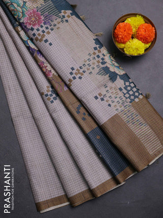 Beige & Mustard Chappa Saree