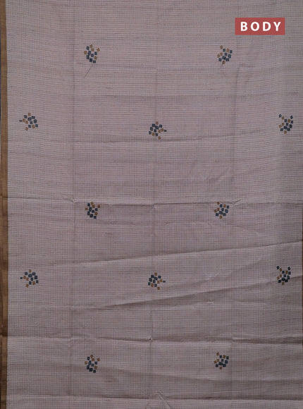 Beige & Mustard Chappa Saree