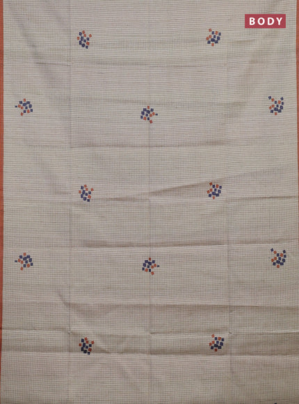 Beige & Rust Chappa Saree