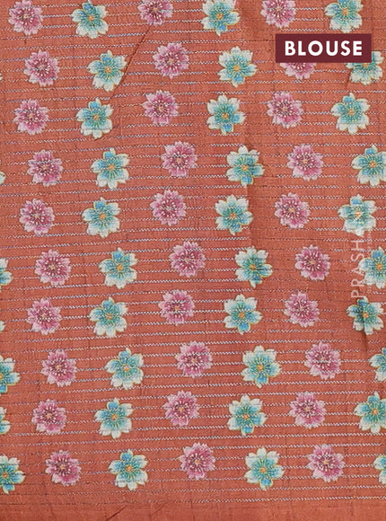 Beige & Rust Chappa Saree