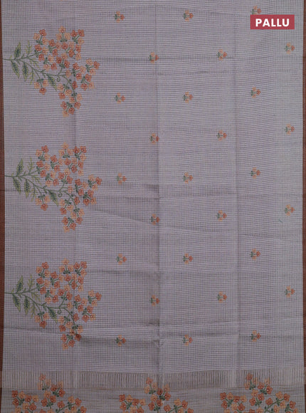Grey  & Brown Chappa Saree