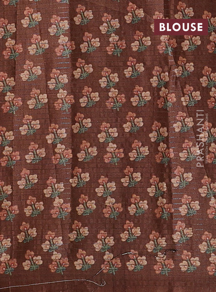 Grey  & Brown Chappa Saree