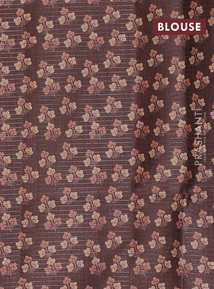 Pastel Green & Brown Chappa Saree