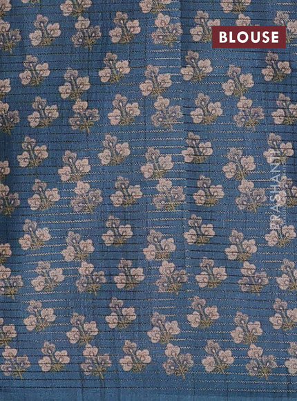 Mauve Pink & Peacock Blue Chappa Saree