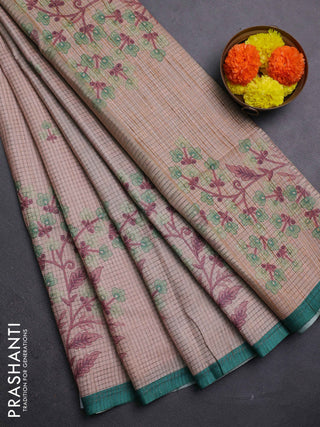 Peach & Green Chappa Saree